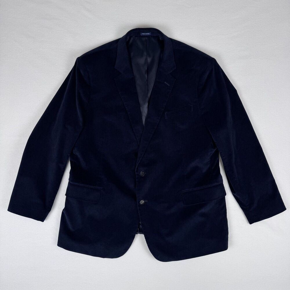 Stafford Curduroy Blazer Sport Jacket Men's 54 R Classic Fit Midnight Blue